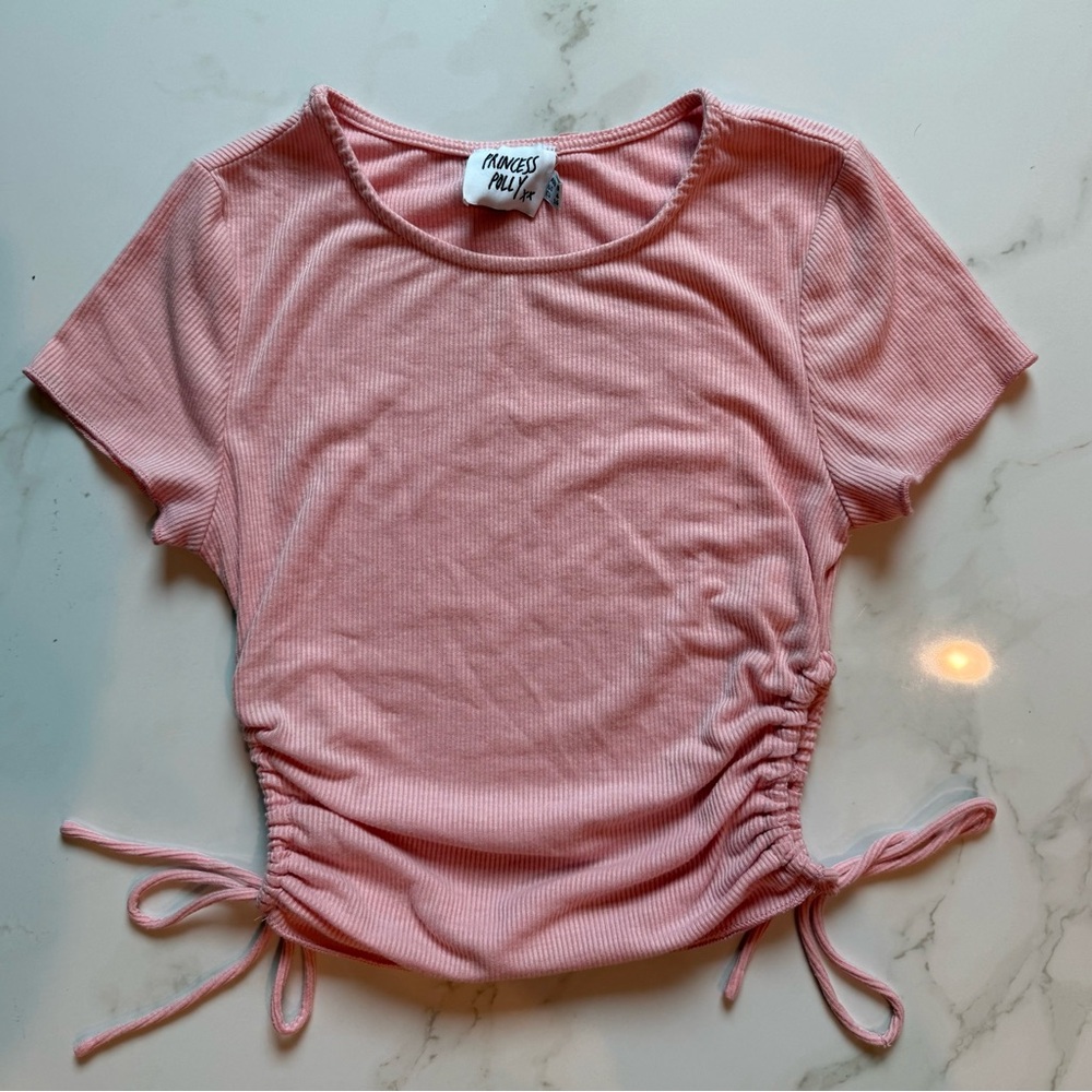 Pink Ruched Top by Princess Polly
